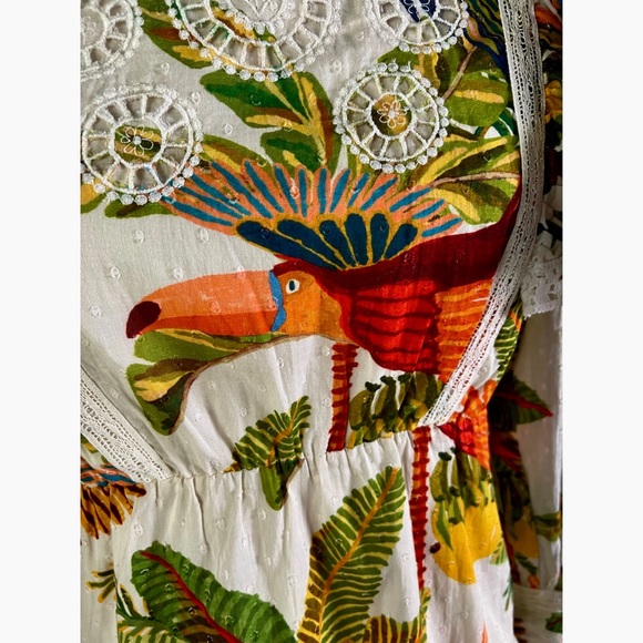 Farm Rio Forest Birds Mini Dress XS - Picture 9 of 13